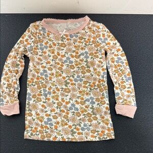 Charming Floral Kids Pajama Top with Pink Accents